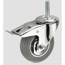 3inch grauer Gummifaden-Gummi-Bremse-Industrie-Caster